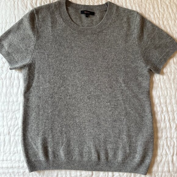 NWOT - QUINCE MONGOLIAN CASHMERE T - HEATHER GRAY - Picture 2 of 6